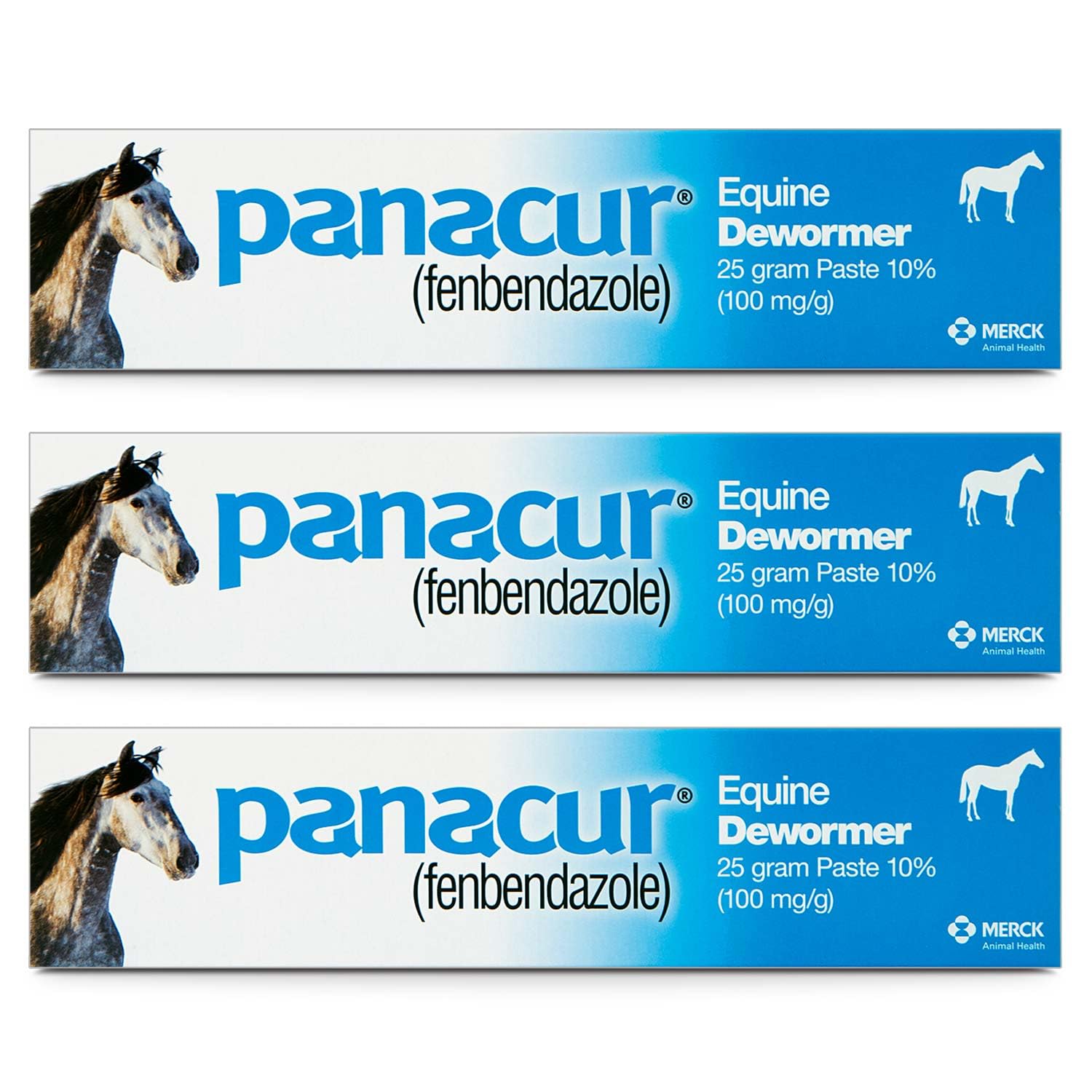 Panacur (3 Pack) Dewormer Horse Paste 10%, 100mg Each