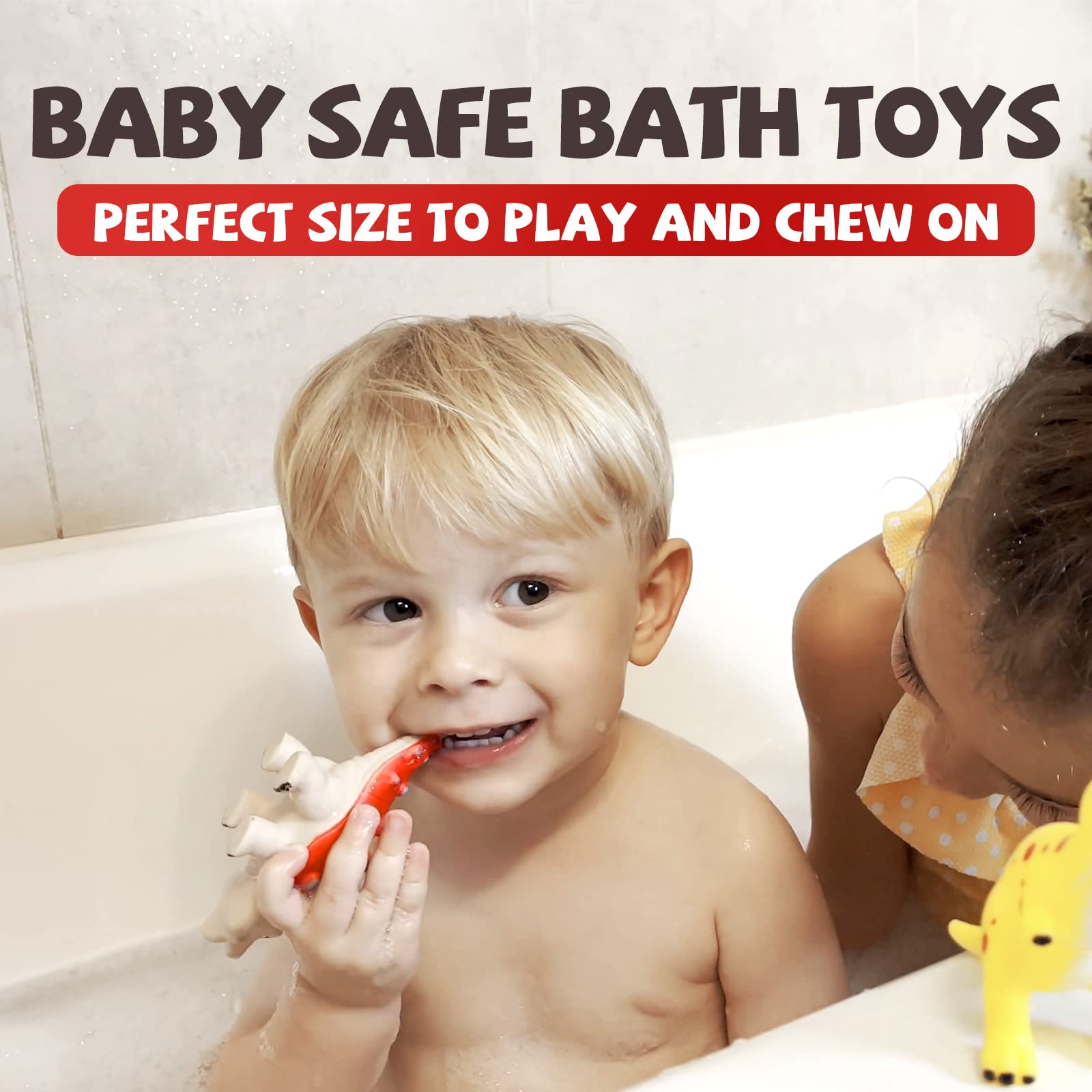 Hely Cancy Dinosaur Bath Toys - No Hole Bath Toys for Kids,Baby Bath Toys for Shower Water Pool Toys