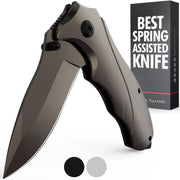 Grand Way Pocket Knife for Men - Best Folding Knives with Glass Breaker and Pocket Clip - Tactical Camping Hunting Fishing EDC Survival Knife - Gifts for Men - 6495