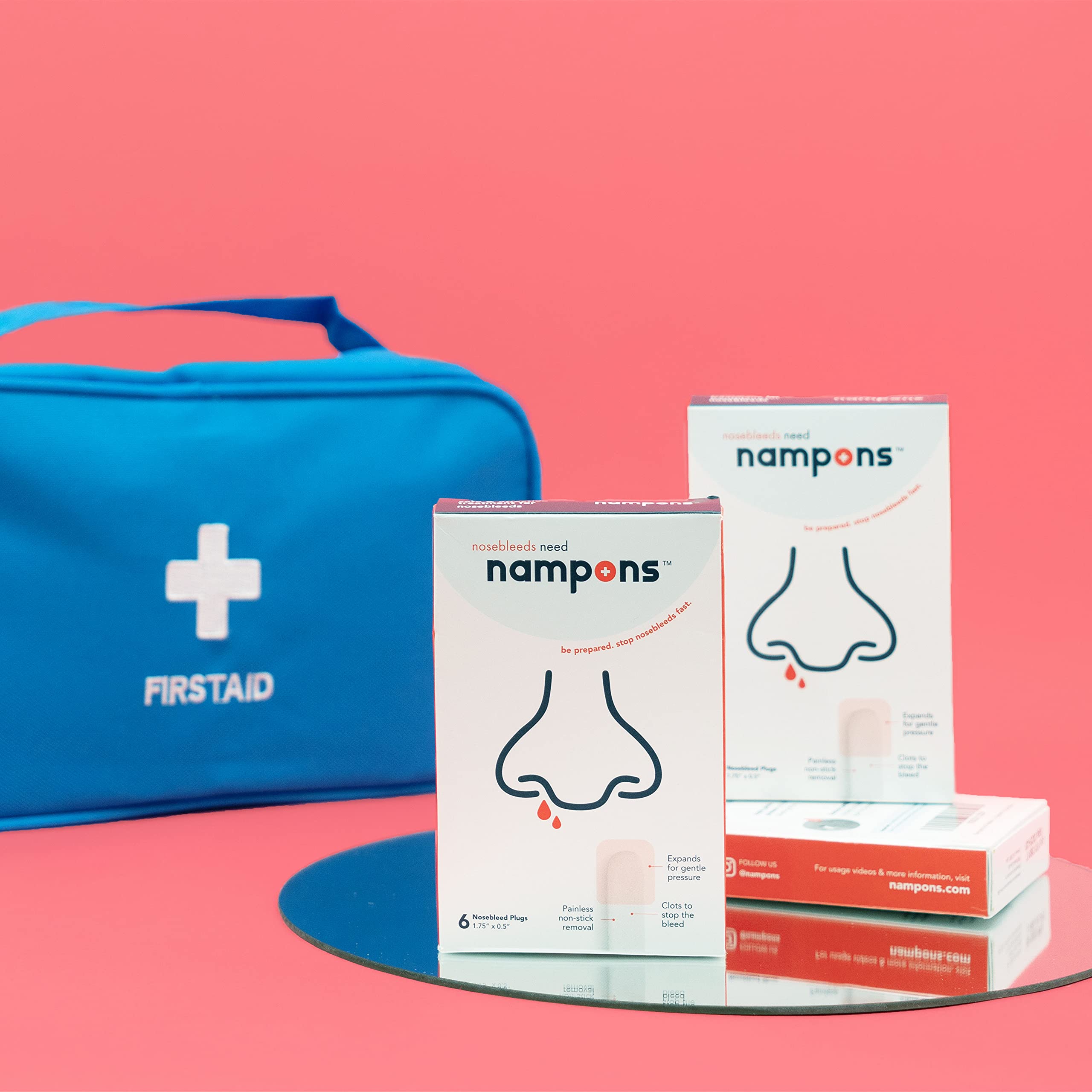 Nampons for Nosebleeds - 12 Nasal Plugs with Clotting Agent to Stop Nosebleeds Fast. Trusted by Doctors, Nurses and First Responders. Safe and Effective for Children, Adults, and Seniors