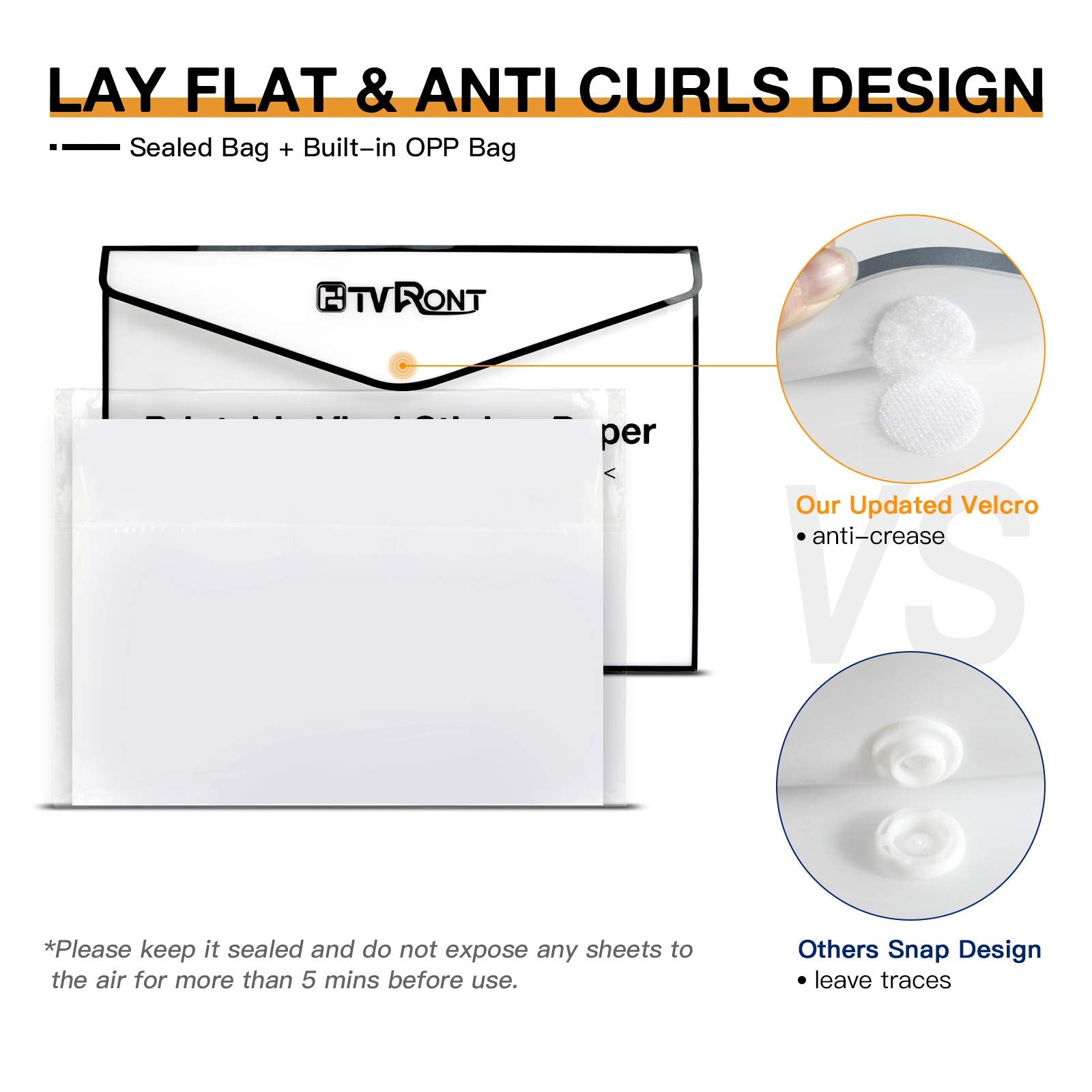 HTVRONT Printable Vinyl for Inkjet Printer & Laser Printer - 40 Pcs Glossy White Waterproof Printable Vinyl Sticker Paper, 8.5"x11"