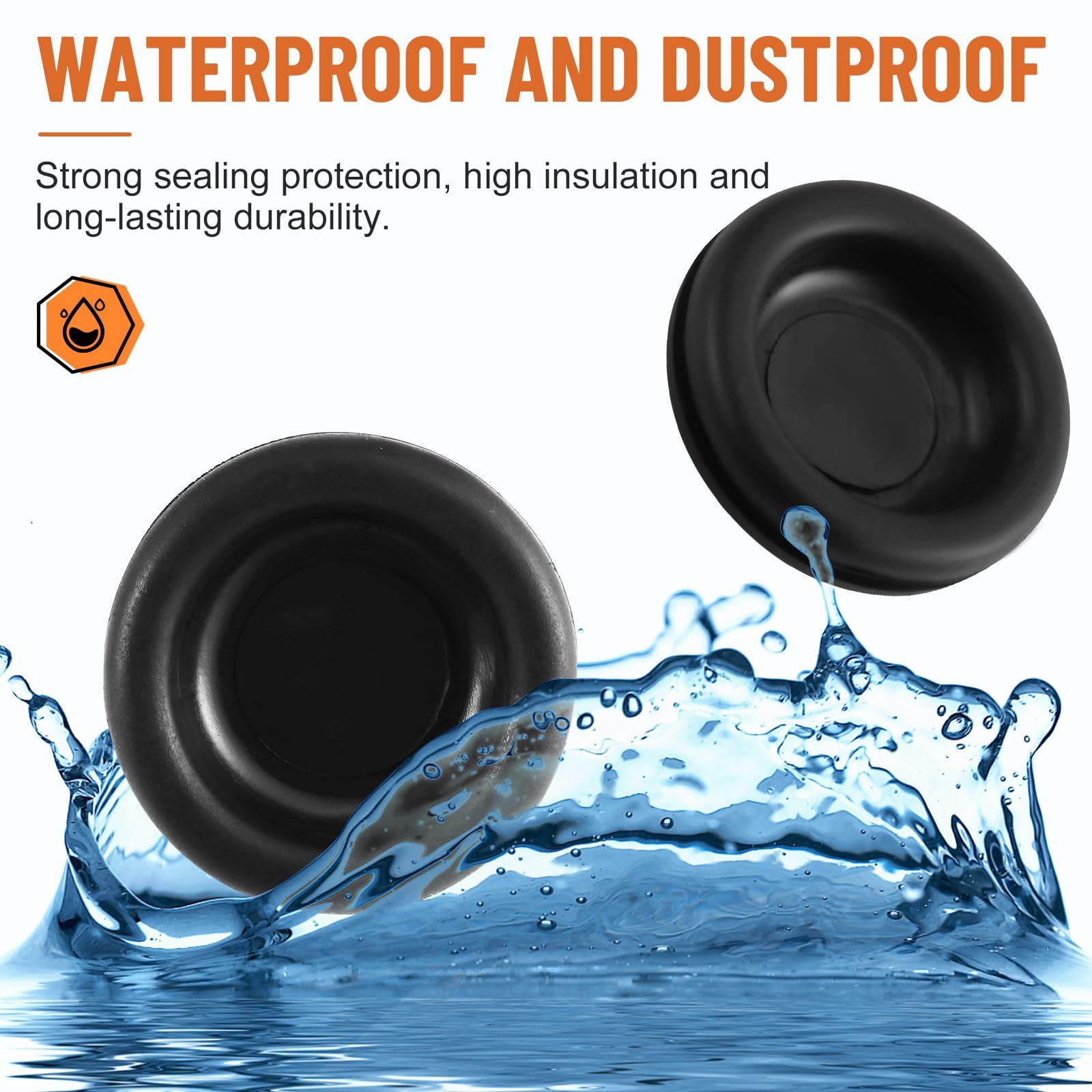 Yejesiy 210PCS Rubber Grommet kit, Premium 7 Sizes Rubber Grommets for Wiring, Automotive, Home Improvement, Closed Wire Grommet for Wire Electrical Appliance Plumbing