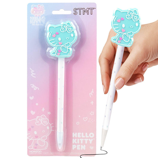 Hello Kitty 50th Anniversary Blue Novelty Pen by STMT, Limited Edition Hello Kitty Pen, Cute School Supplies, Exclusive Sanrio Accessories, Kawaii Stationery, Sanrio Pens, Hello Kitty Merch