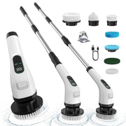 Electric Spin Scrubber with Long Handle: Cordless Power Shower Scrubber - Spin Brush with 7 Brush Replacement Heads for Cleaning Bathroom,Tub, Tile