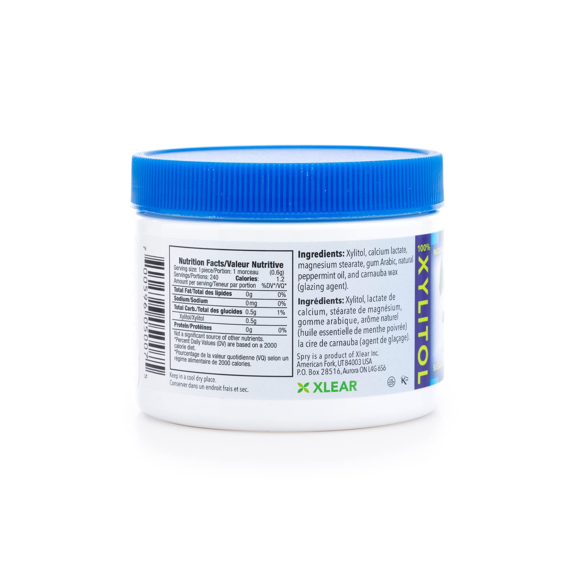 Spry Xylitol Peppermint Sugar Free Candy - Promote Oral Health, Increase Saliva Production, Stop Bad Breath, Non-GMO, Gluten-Free, 240 Count (Pack of 1)