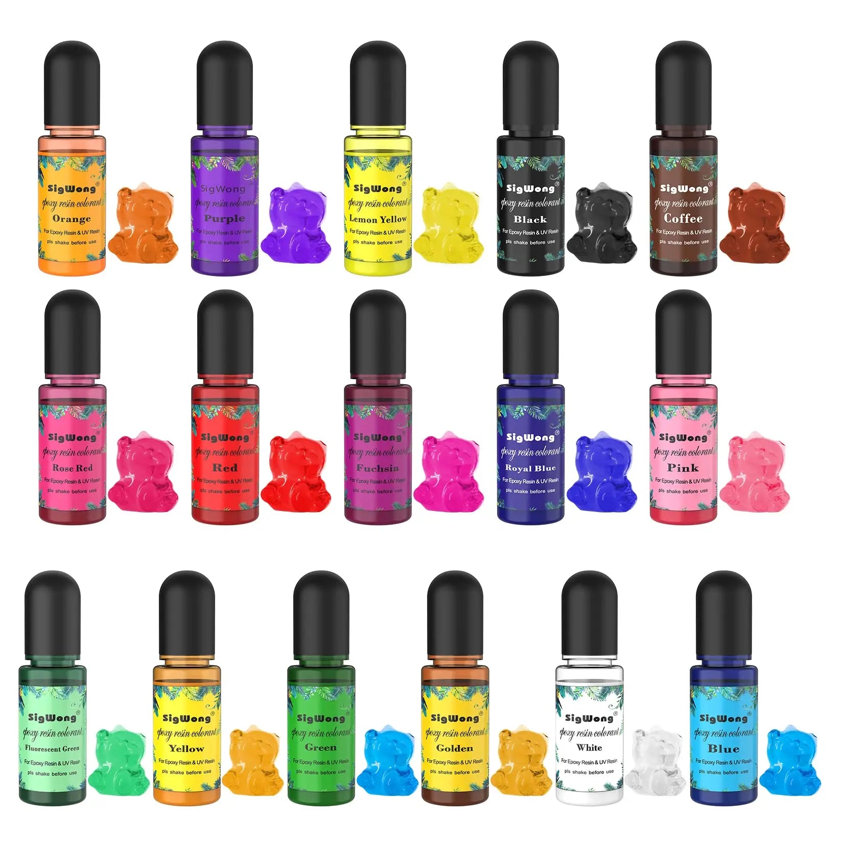 Epoxy Resin Pigment - 16 Colors Translucent Resin Colorant, Highly Concentrated Resin Dye for DIY Jewelry Making, AB Resin Coloring - 10ml