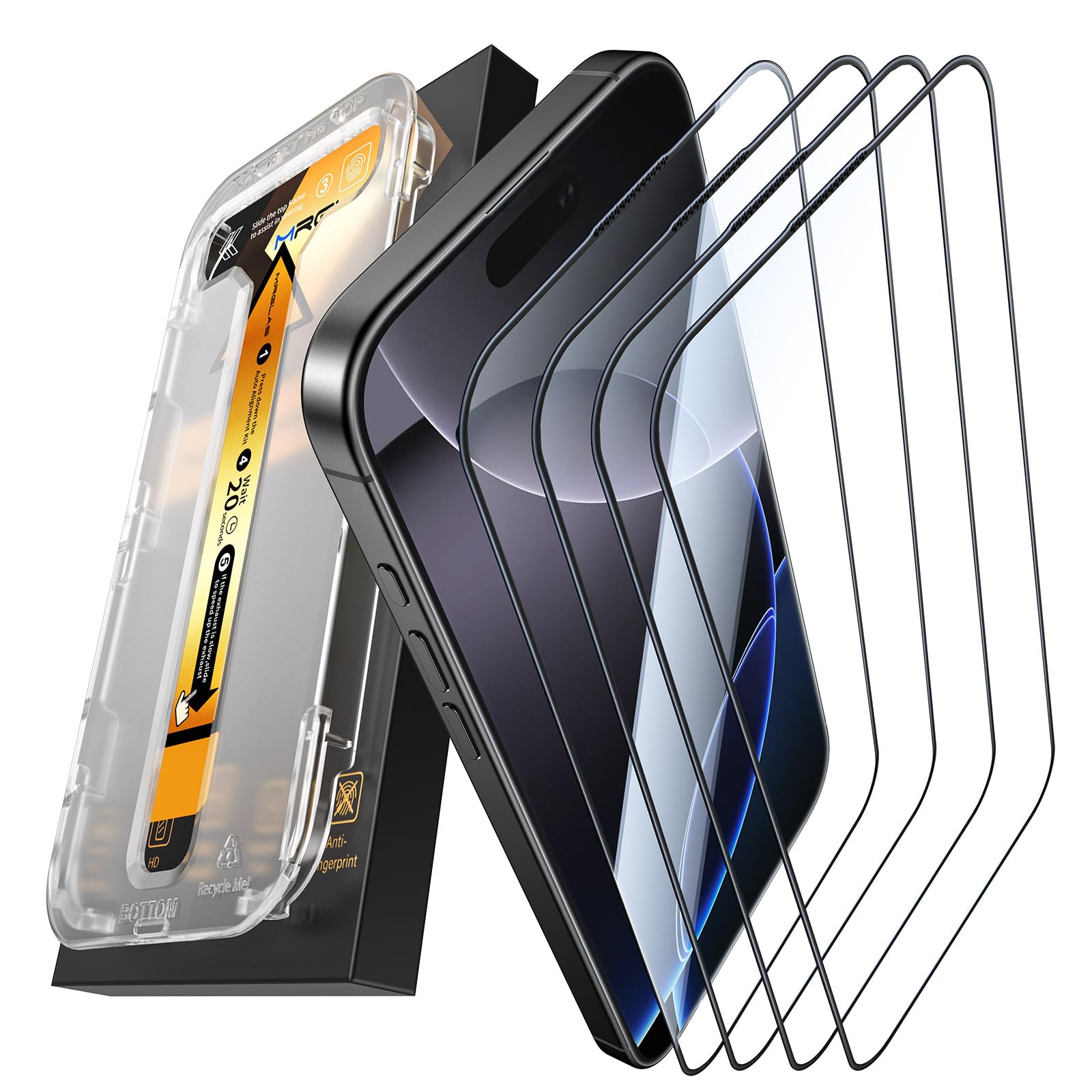 MRGLAS Privacy Screen Protector Compatible with iPhone 12 Pro Max 6.7 with Camera Lens Protector 9H Tempered Glass [Auto Alignment Kit][10X Military Shockproof] Diamonds HD Film[Anti-Spy]