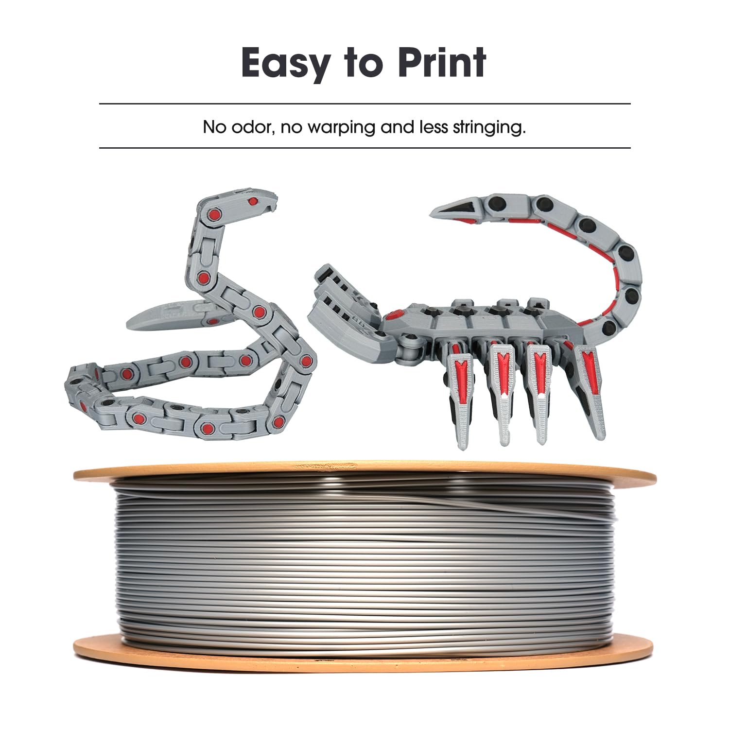 eSUN PLA Basic Filament 1.75mm, 3D Printer Filament High Speed PLA for Fast Printing, 1KG Spool (2.2 LBS) 3D Printing Filament for High Speed 3D Printers, Orange