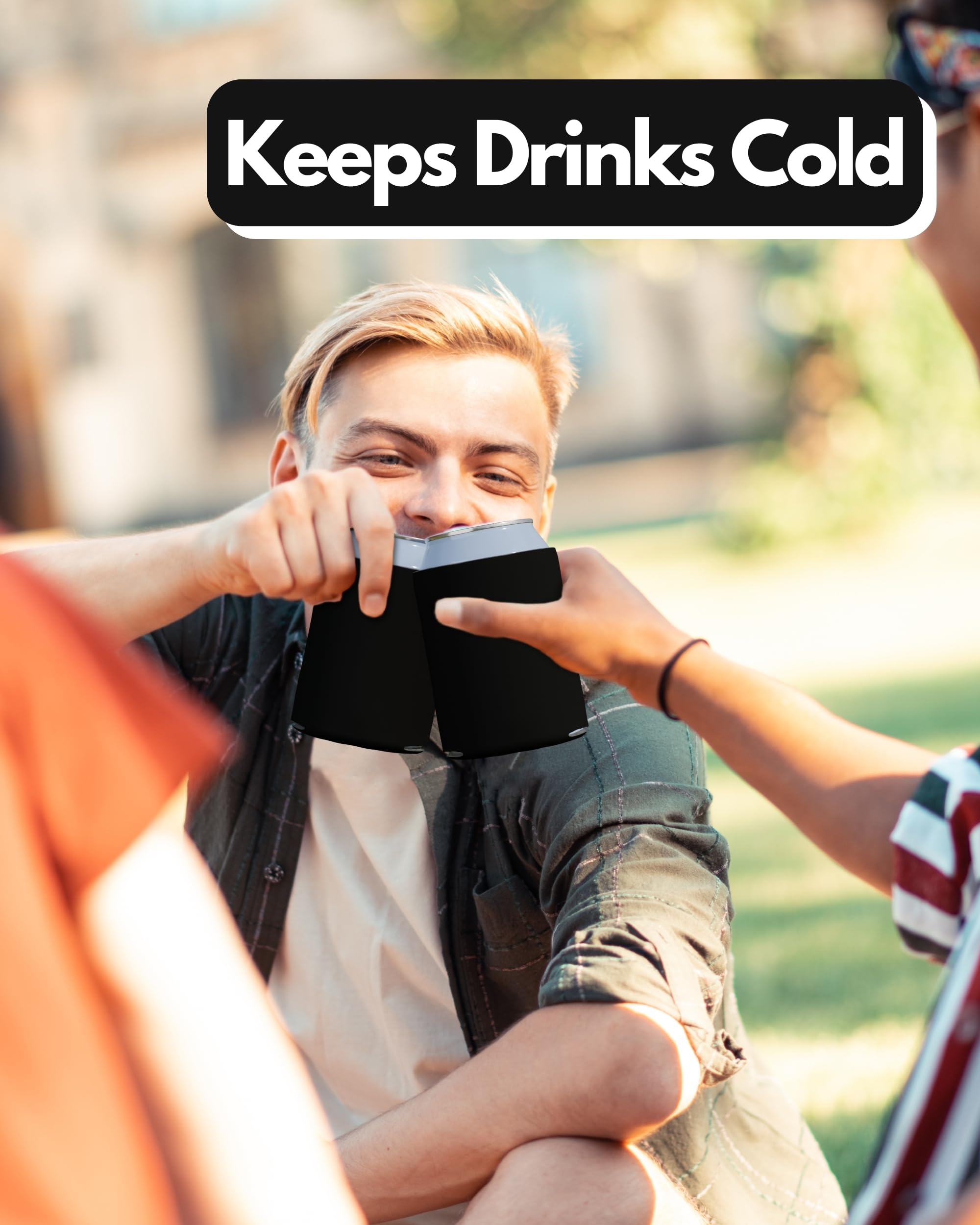 PartyPrints 25 Pack Black Blank Can Cooler Sleeves, Customizable Bulk Sublimation Insulated Foam for Beer, Collapsible Plain Drink Holder, Cold Soda Insulator, 12oz Regular, 16oz Tall Cans