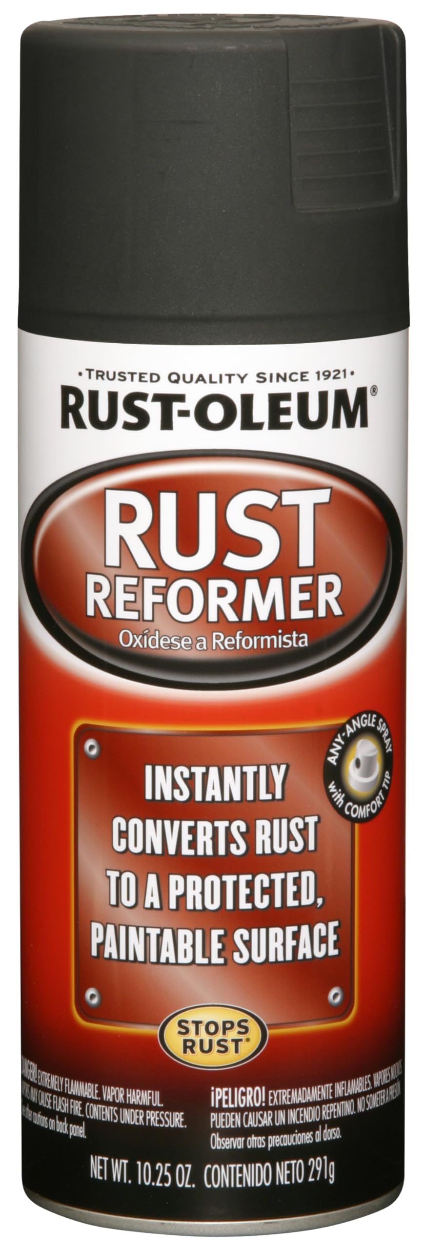 Rust-Oleum 248658 Stops Rust Reformer Spray Paint, 10.25 oz, Matte Black