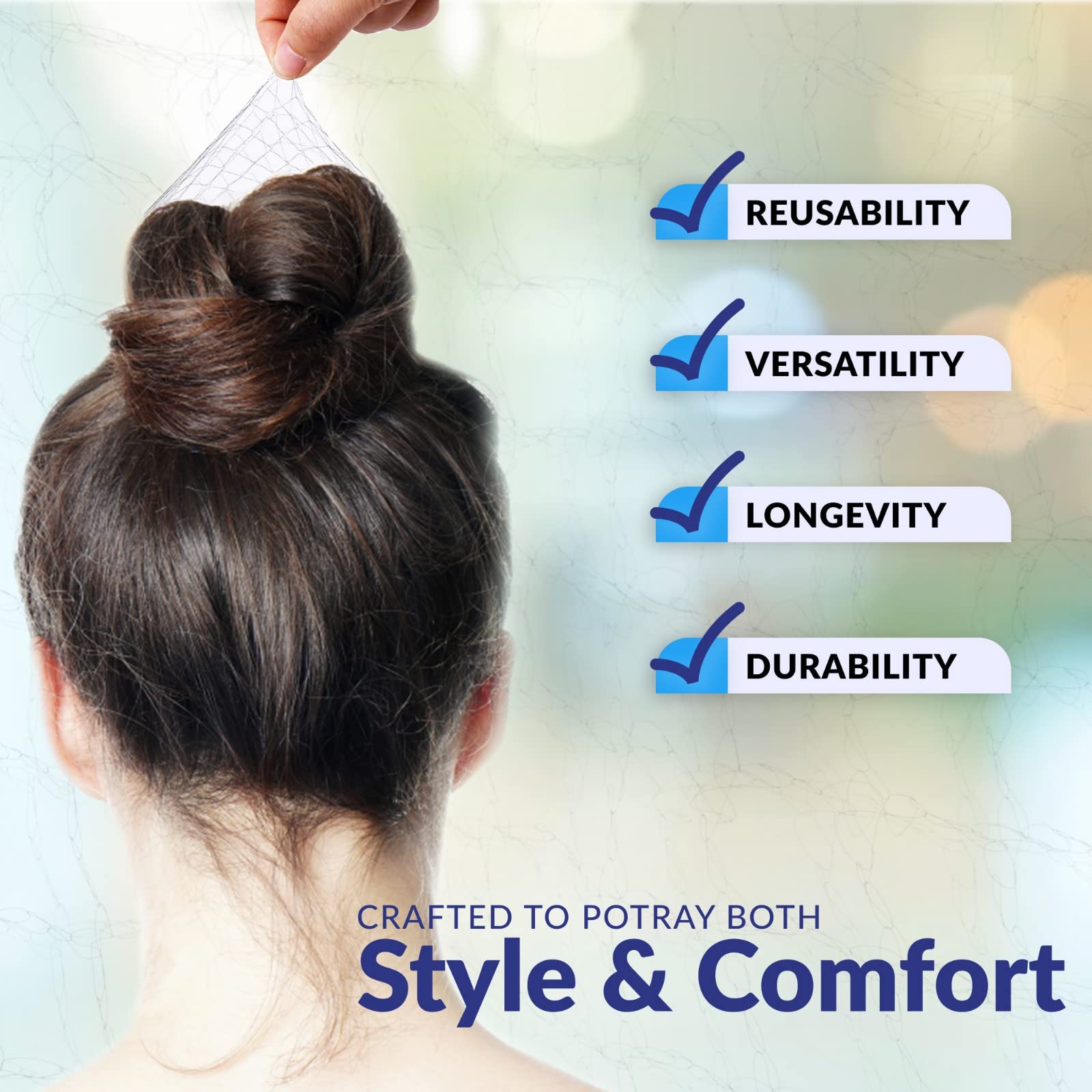 ZefeqCo 100Pcs Black Hair Net 24" Invisible Hair Nets for Women and Men - Perfect for Hair Bun, Sleeping, & Kitchen Food Service