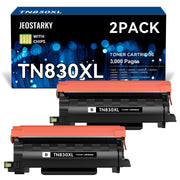 Jeostarky Compatible TN830XL Toner Replacement for Brother TN830XL TN830 XL Toner use with HL-L2460DW HL-L2405W HL-L2400D HL-L2480DW MFC-L2820DW MFC-L2760DW DCP-L2640DW MFC-L2900DW (Black,2 Pack)