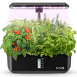 Hydroponics Growing System Indoor Garden: URUQ 12 Pods Indoor Gardening System with LED Grow Light Height Adjustable Plants Germination Kit Quiet Smart Pump - Hydroponic Planter Fresh Harvest Black