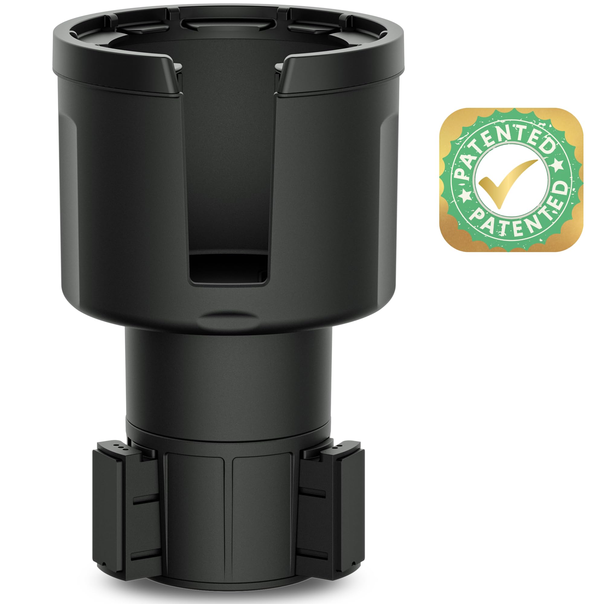 Swigzy [حاصل على براءة اختراع ومطور] موسع حامل أكواب السيارة - محول يحمل: Hydro-Flask، Yeti، Nalgene، Owala، زجاجات المياه الكبيرة (32-40 أونصة) - ملحق تمديد قابل للتعديل والتوسيع - عالمي