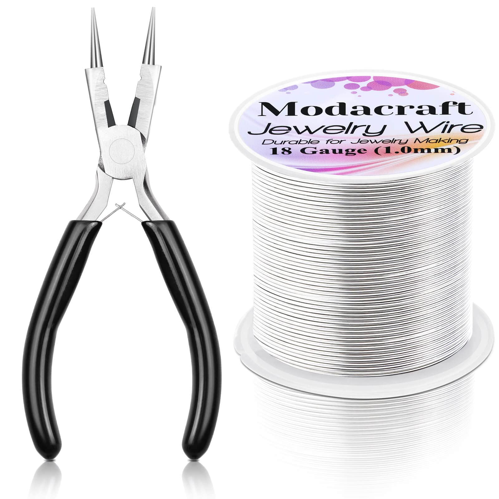 18 Gauge Silver Jewelry Wire with 4 in 1 Plier modacraft 65FT Christmas Ornaments Crafts Wire 1 MM Tarnish Resistant CopperÃ¢ÂÂBeading Wire for Jewelry Making Supplies Indoor Christmas Decorations