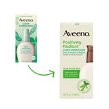 Aveeno Positively Radiant Clear Complexion Face Moisturizer, Acne Facial Moisturizer with Soy and Salicylic Acid for Oily Skin, Hypoallergenic Formula, Paraben-Free, Non-Comedogenic, Pump, 4 FL OZ