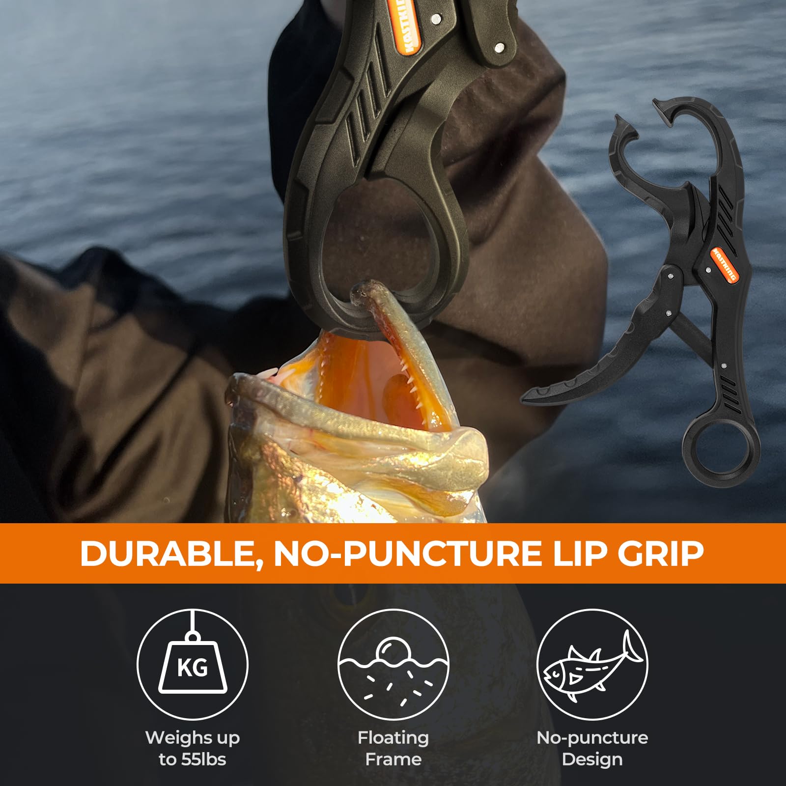 KastKing SteelStream 8pc Fishing Tool Kit - Fishing Pliers with Lanyard, Fillet Knife, Floating Fish Lip Gripper, Fishing Braid Scissors, Tool Retractor, Fishing Hook Remover, Bungee Cords