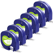 6-Pack Paper White Tape Replace for DYMO Label Maker Refills 91330, Compatible with Dymo Letratag Refills 1/2 x 13 Paper Label for Dymo LetraTag LT-100T LT-100H