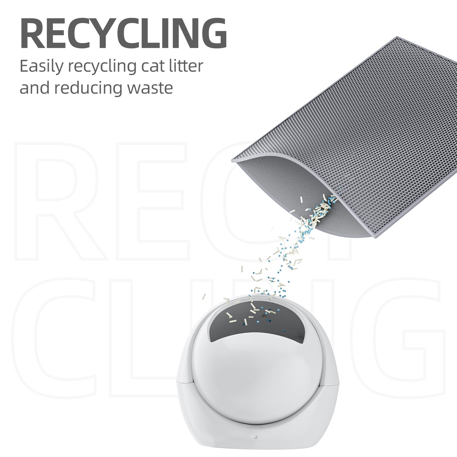 ESTHELLO Cat Litter Mat, Cat Litter Trapping Mat, Honeycomb Double Layer Design, Easy to Clean,Washable (24’’ x 15’’ Gray