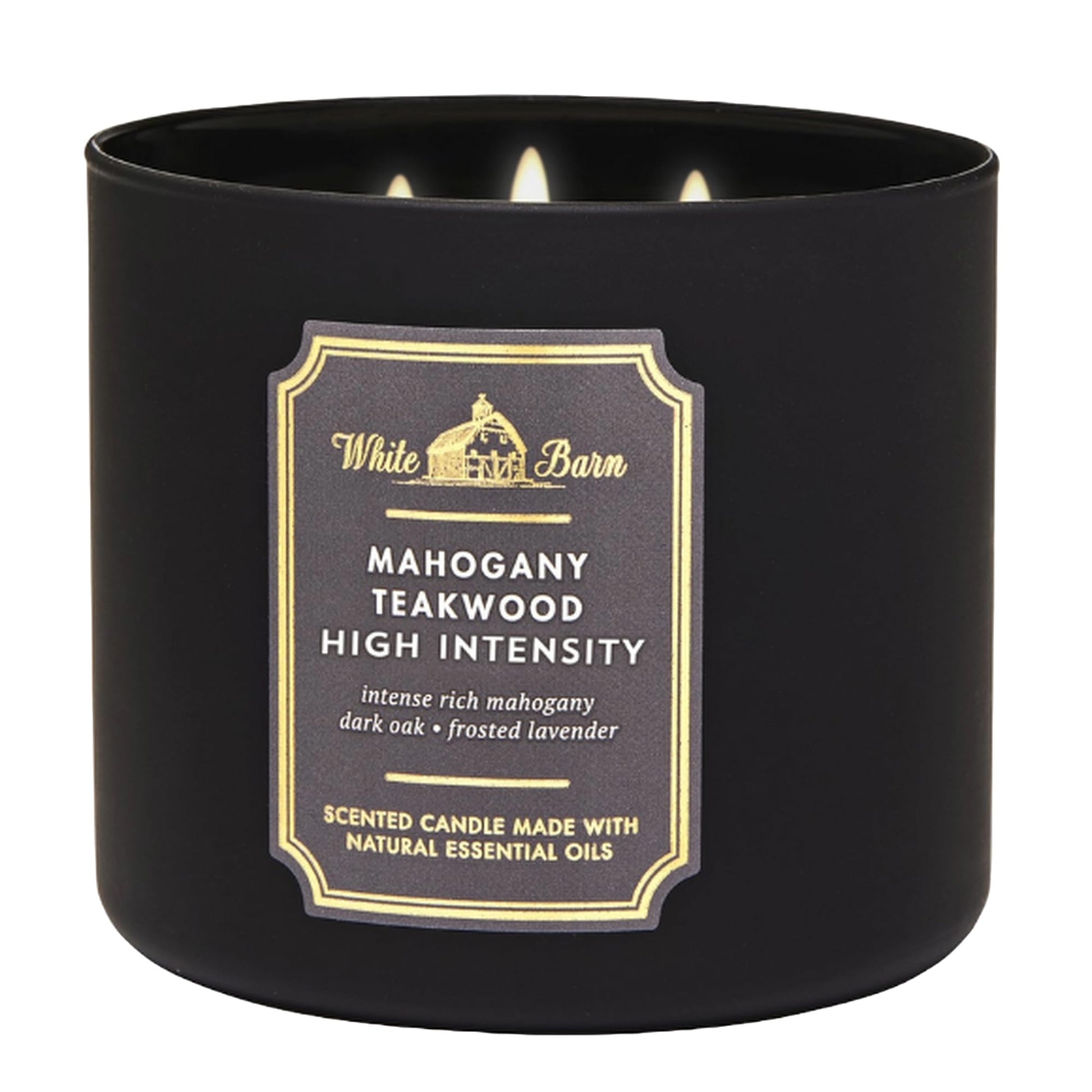Bath & Body Works White Barn 3-Wick Candle in Mahogany Teakwood High Intensity, Scented
