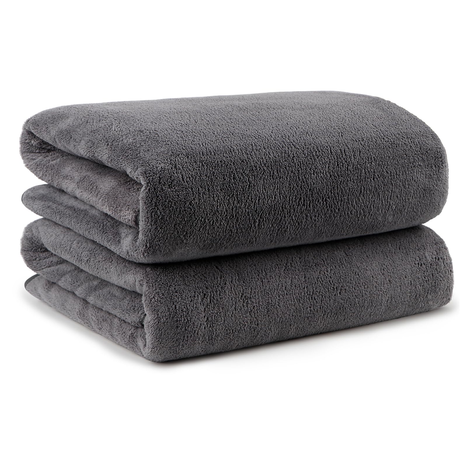Orighty Bath Towels Pack of 2(27'' x 54'') - Soft Feel, Highly Absorbent, Quick Drying Microfiber for Body, Sport, Yoga, SPA, Fitness - Grey