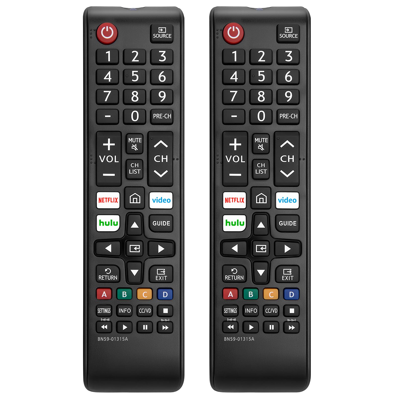 Pack of 2 New Universal Remote for All Samsung TV Remote, Replacement Compatible for All Samsung Smart TV, LED, LCD, HDTV, 3D, Series TV
