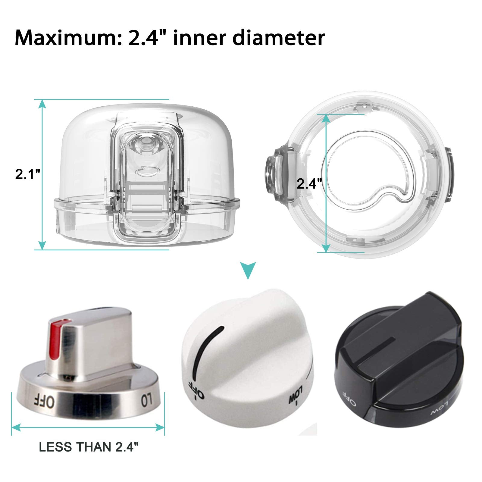 Mom's Choice Gold Awards Winner - Stove Knob Covers for Child Safety (5 + 1 Pack) Double-Key Design and Upgraded Universal Size Gas Knob Covers Clear View Childproof Oven Knob Covers for Kids and Pets