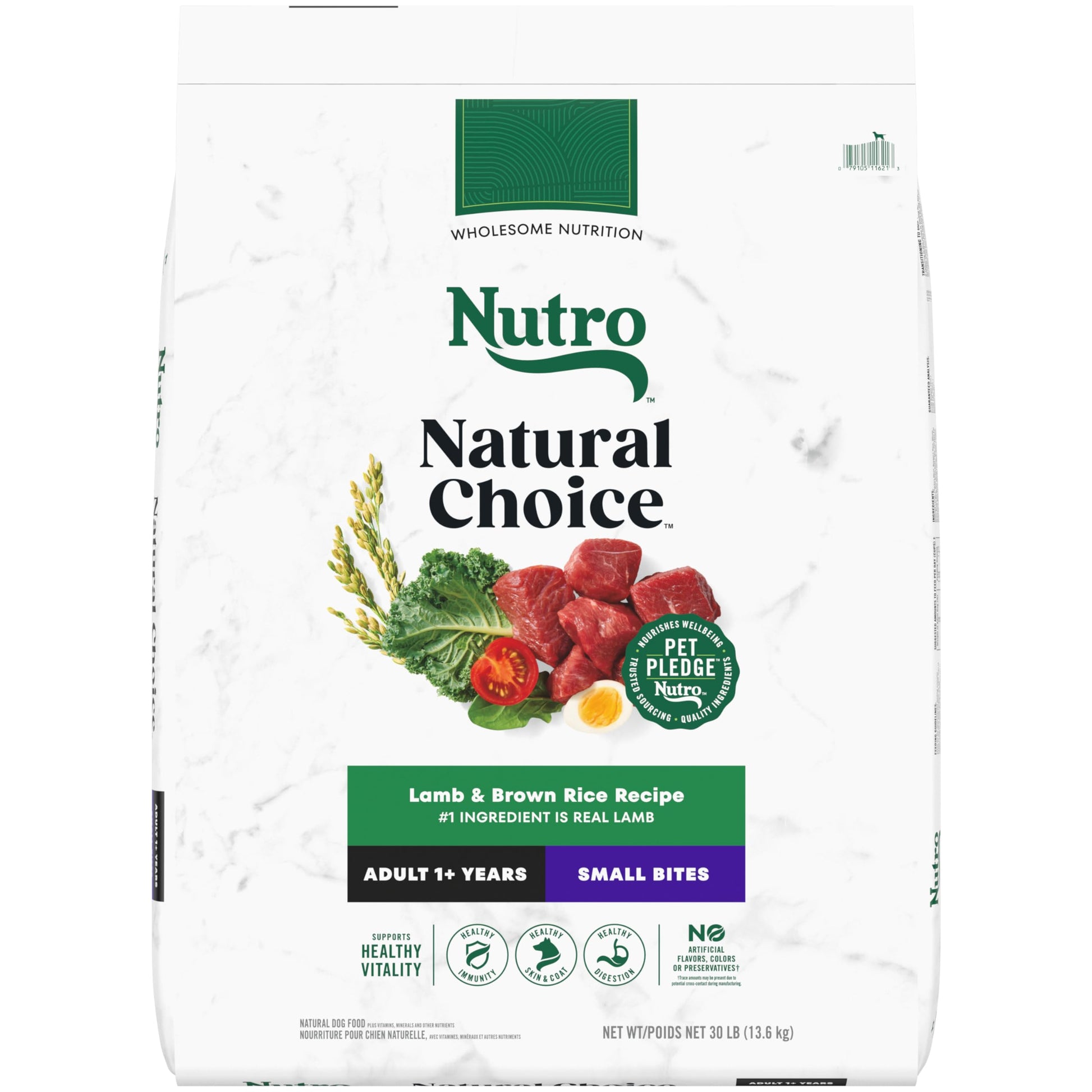 NUTRO NATURAL CHOICE Small Bites Adult Dry Dog Food, Lamb & Brown Rice Recipe Dog Kibble, 5 lb. Bag