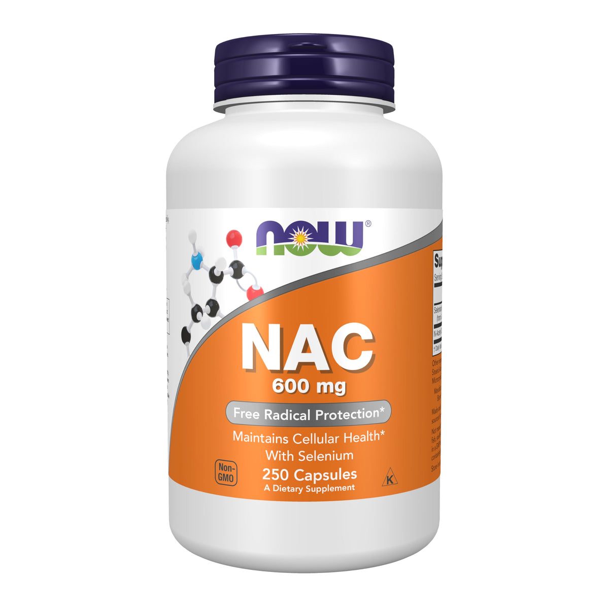 NOW Supplements, NAC (إن-أسيتيل سيستين) 600 ملجم مع السيلينيوم، 250 كبسولة نباتية