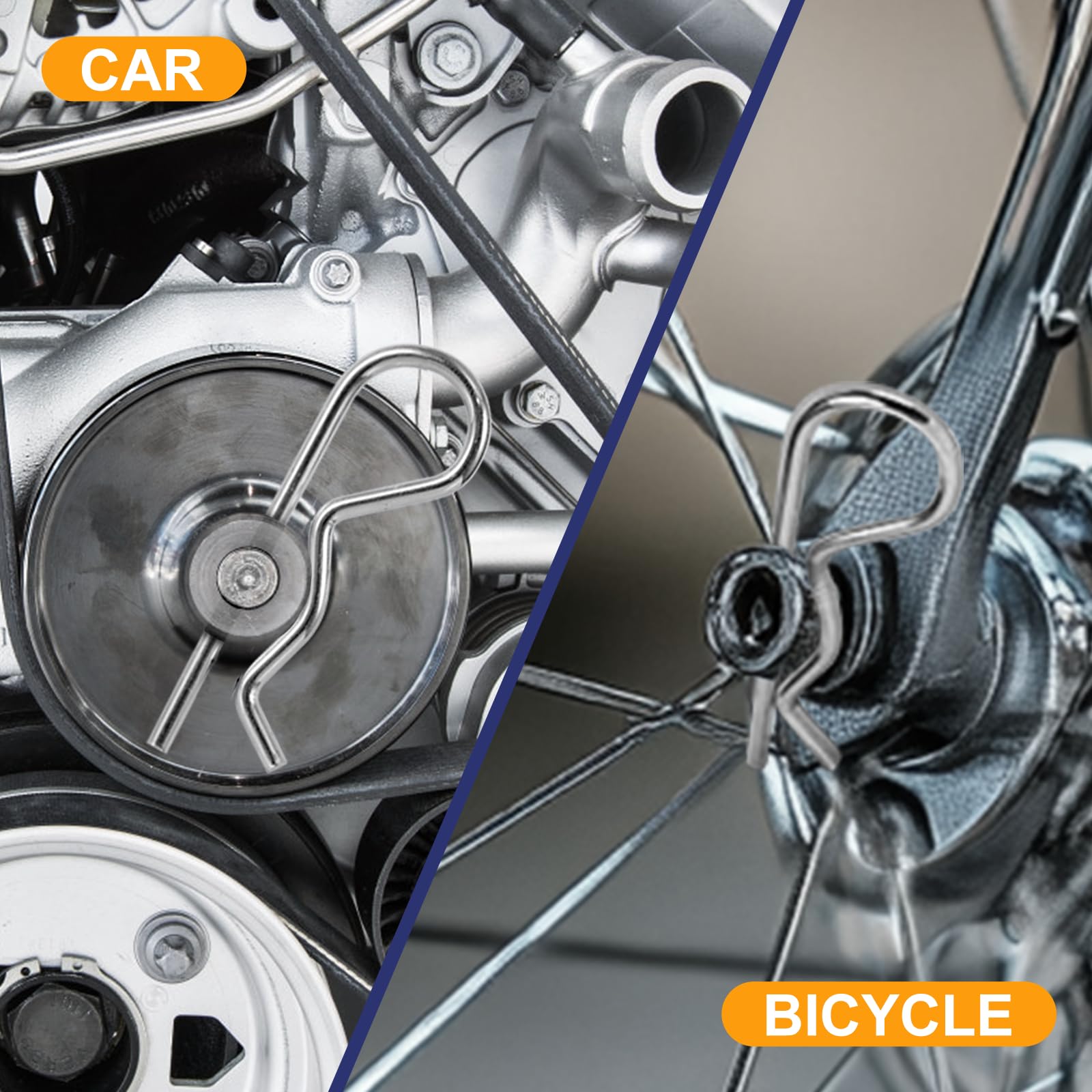 50 Pcs Cotter Pins, Cotter Pin Assortment Kit, Heavy Duty R Clips Hardware Pins, 5 Sizes Spring Fasteners Hitch Pin for Trailer Locking, Trailer Clamps, Lawn Mowers, Trucks, Mechanic's Choice