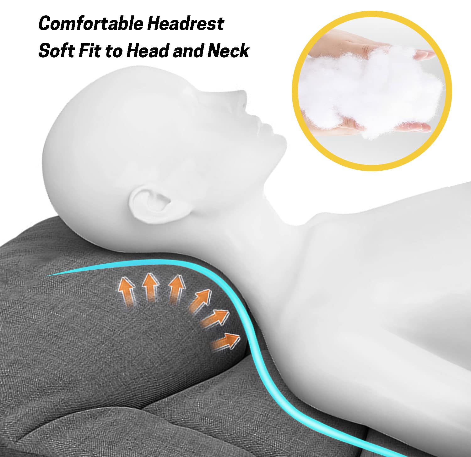 ATORPOK Camping Cot for Adults with Cushion and Pillow, Portable Folding Bed for Sleeping, Lightweight Tent cot with Carry Bag Supports 450 lbs (Grey)