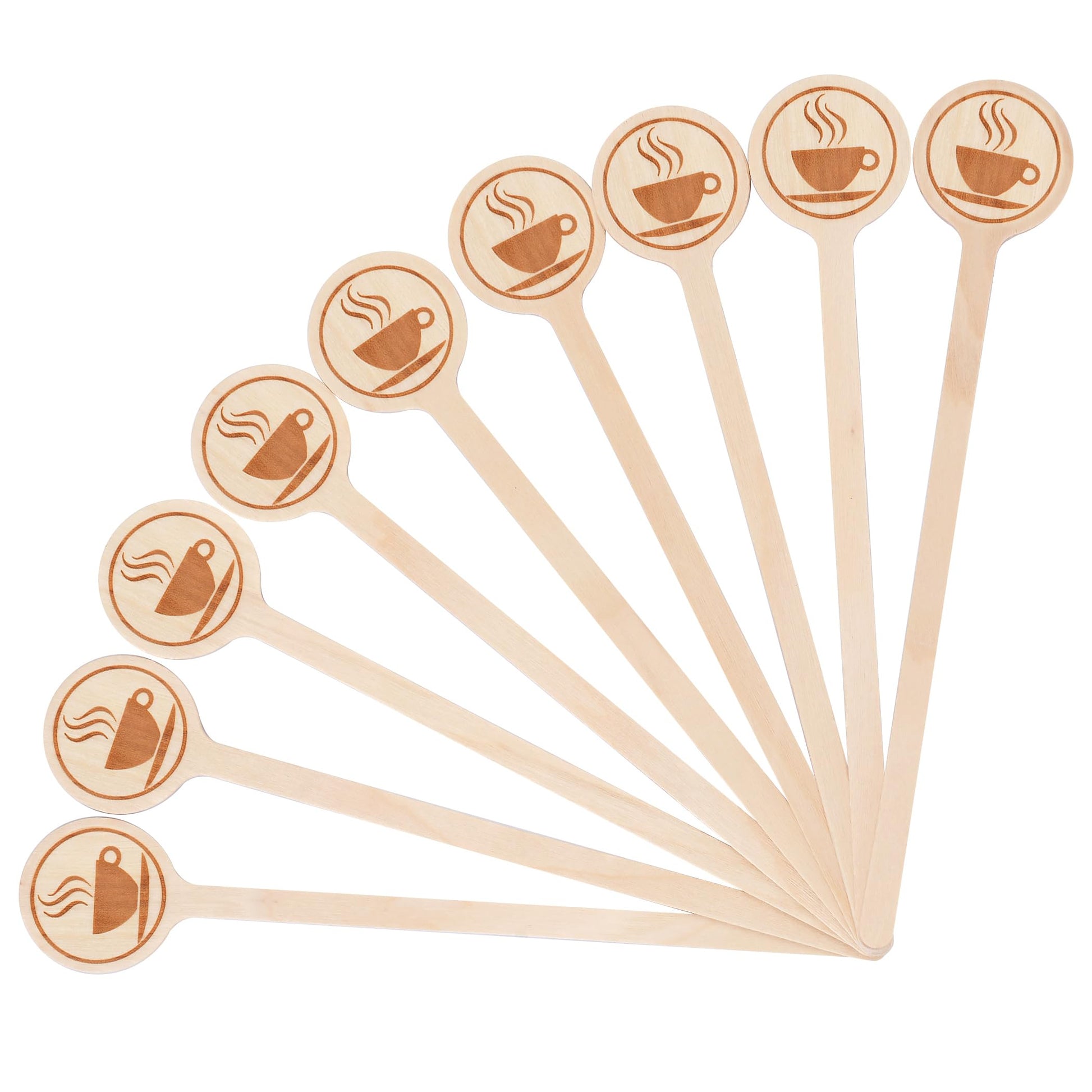 100Pcs Coffee Stirrers-5.9 Inch Natural Wooden Stir Sticks with Round Ends, Disposable Biodegradable Cafe Grade Coffee Stir Sticks Wood Beverage Mixer for Coffee Cocktails Milk Tea