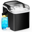 Silonn Countertop Ice Maker - 9 Cubes Ready in 6 Mins, 26lbs in 24Hrs, Portable Ice Machine with Self-Cleaning, 2 Sizes of Bullet Ice for Home/Kitchen/Party/RV, Black