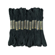 12 Skeins Embroidery Floss Black Color, Friendship Bracelet String Cross Stitch Embroidery Thread Floss Bracelet Making Yarn, Craft Floss（Black）