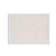 U Brands Farmhouse Linen Bulletin Board, 23"x17", White Wood Style Frame, Industrial Grade Pinning Surface