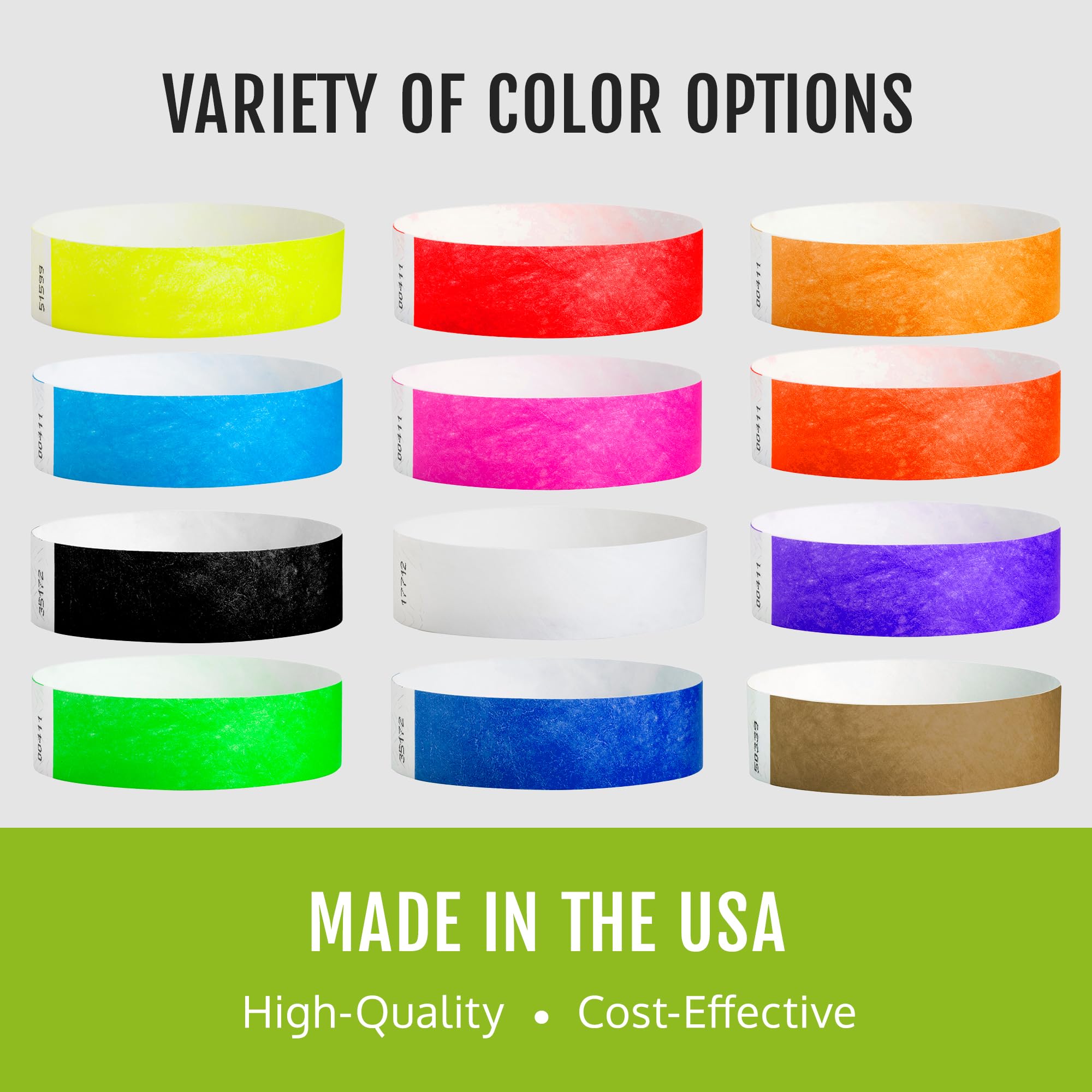 600 WristCo Neon Green Tyvek Wristbands for Events - Tamper-Proof Design & Fluorescent Color Prevent Reuse Premium-Grade Bracelets for Hospital & Medical ID, Party & VIP Identification