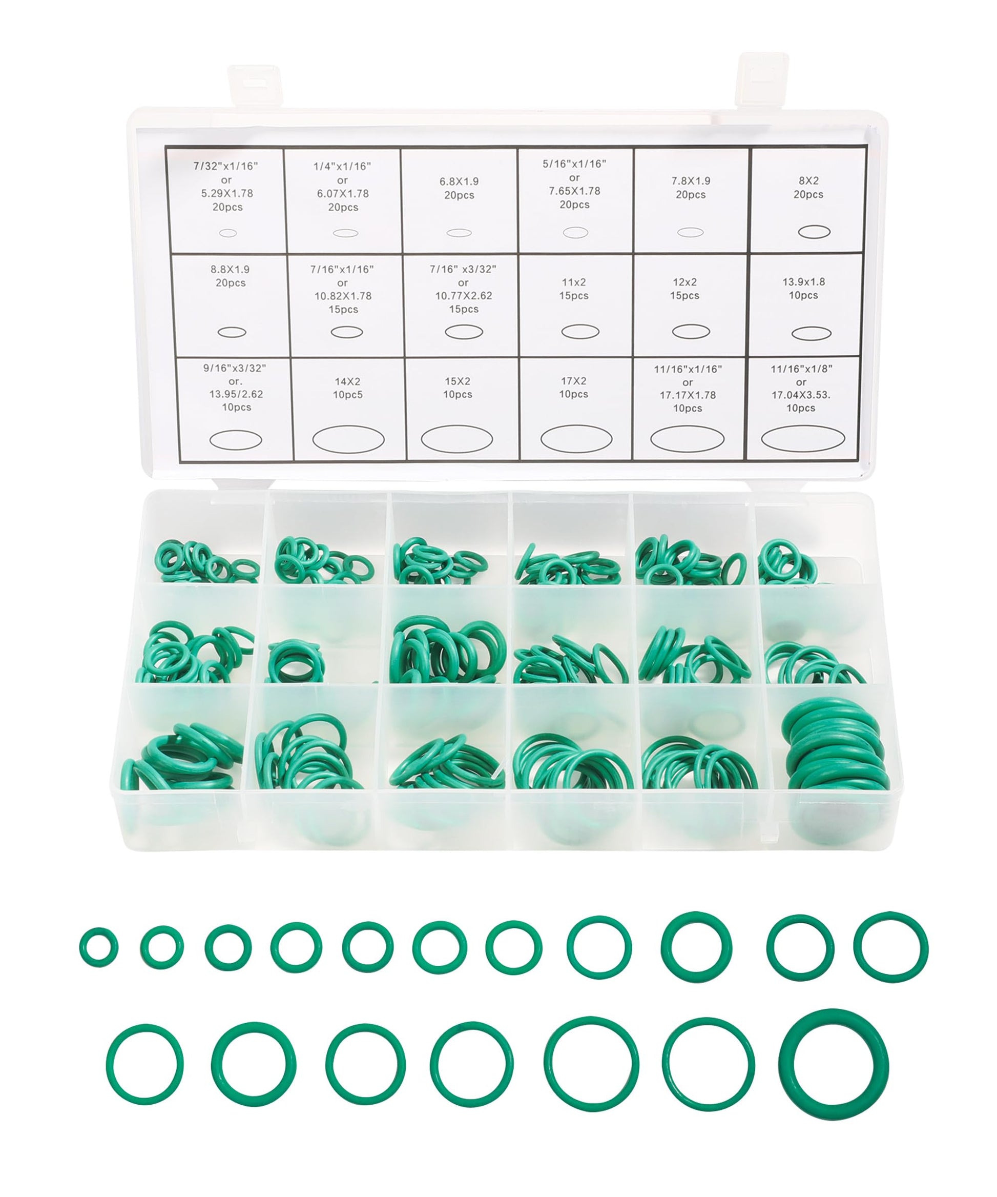 270 Pieces Seal Gasket Washer,O Ring Assortment Set Kit,Car Air Conditioning AC O Ring Kit,Sealing ORings Gasket Assortment Set,Rubber Washer Orings for A/C Professional Plumbing