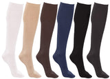 Winterlace Women’s Trouser Socks, Opaque Stretchy Nylon Knee High, Many Colors, 6 or 12 Pairs