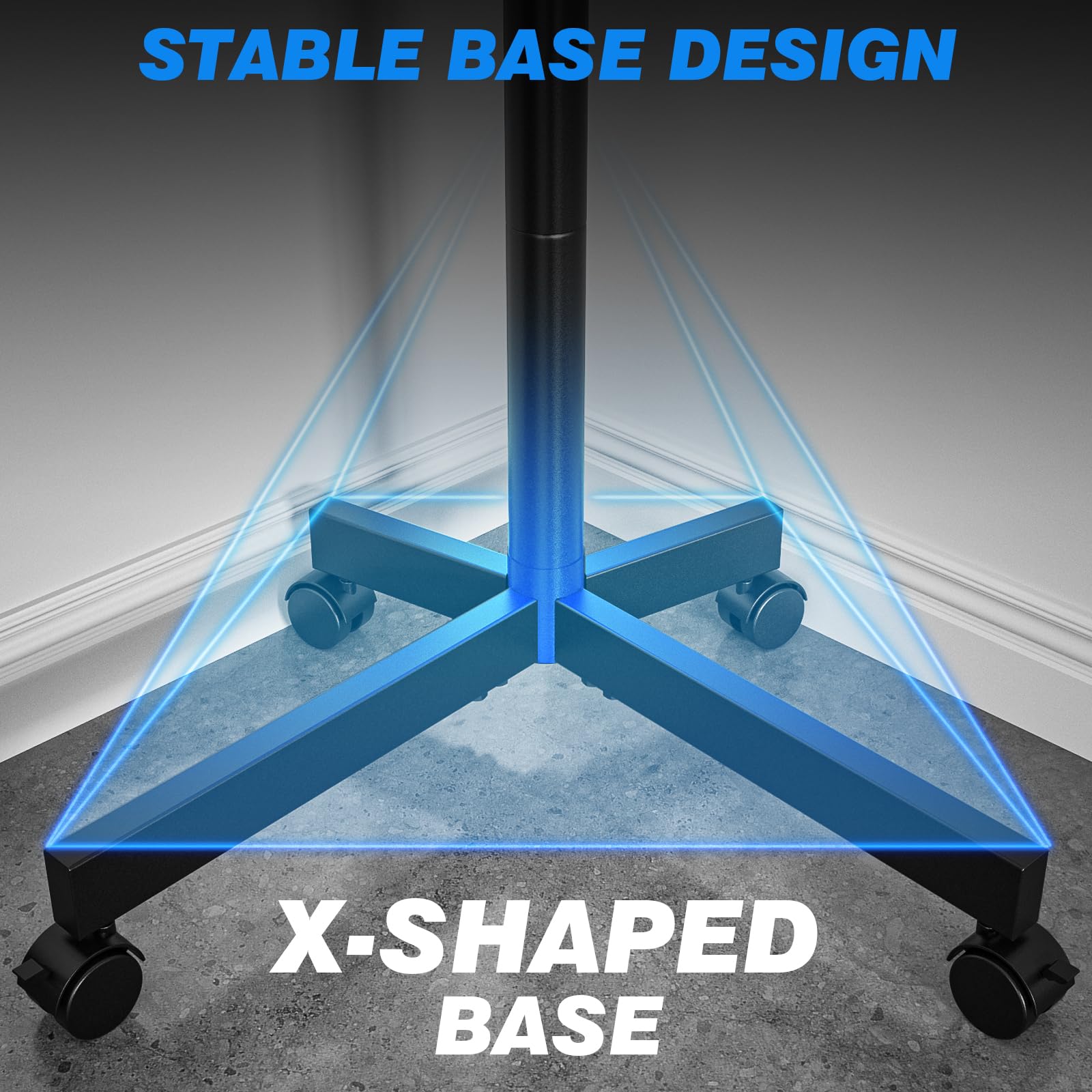 Rfiver Mobile TV Stand for 23-60 Inch LCD LED Flat/Curved Panel Screen TVs up to 88 lbs, Rolling TV Stand with Adjustable Shelf & Tilt, Portable Floor Stand on Wheels for Bedroom, Living Room, Office