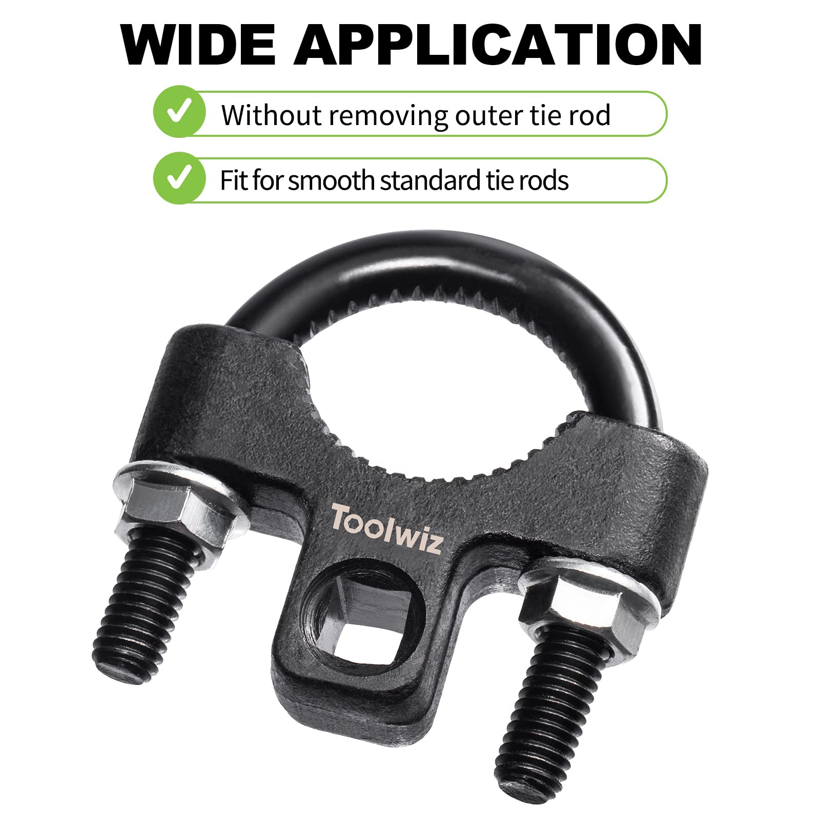 Toolwiz Inner Tie Rod Removal Tool - 3/8” inch Universal Low Profile Tool 30-42mm with Non-Slip Teeth for Easy Inner Rod Removal and Installation, U-Wrench for Car Truck Vehicle Automotive Repair