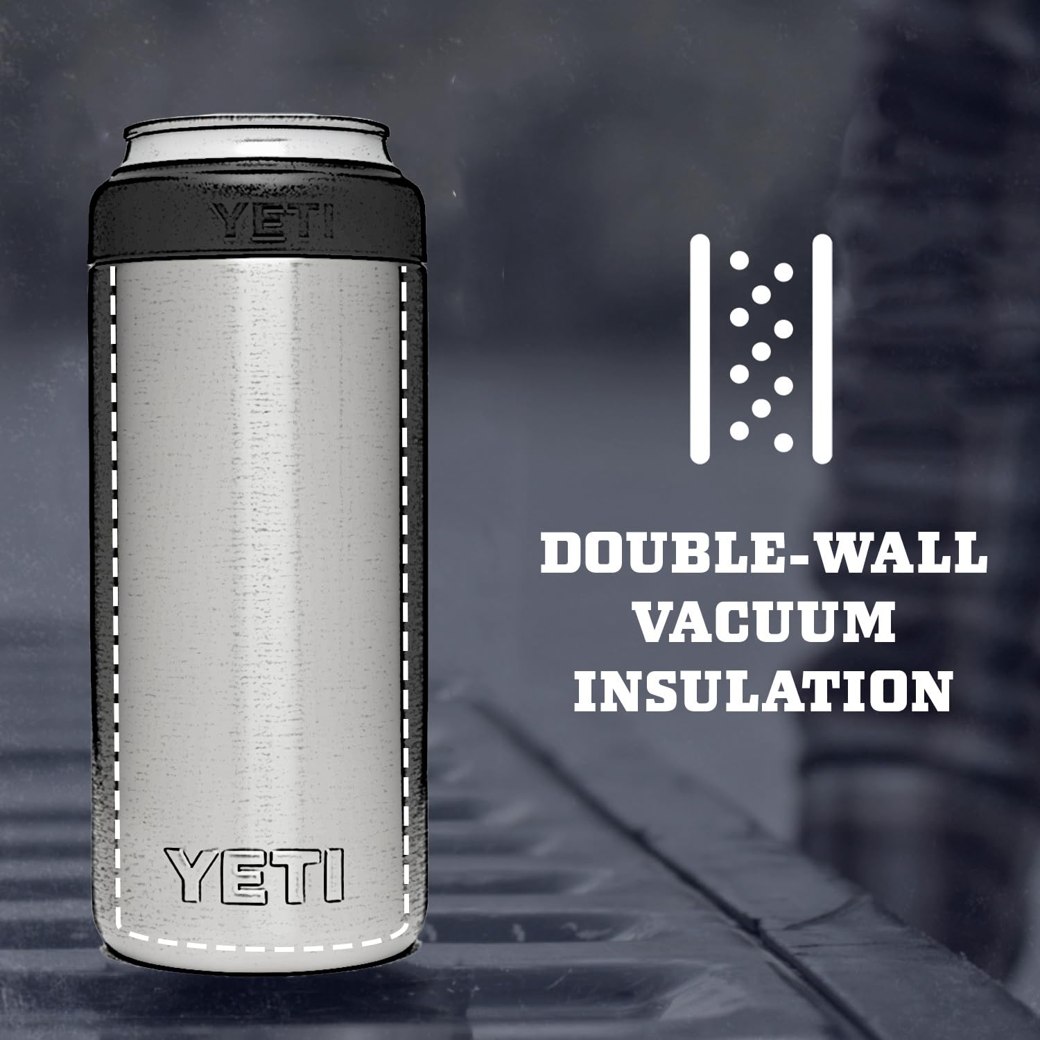 YETI Rambler 12 oz. Colster Slim Can Insulator for the Slim Hard Seltzer Cans, Black (NO CAN INSERT)