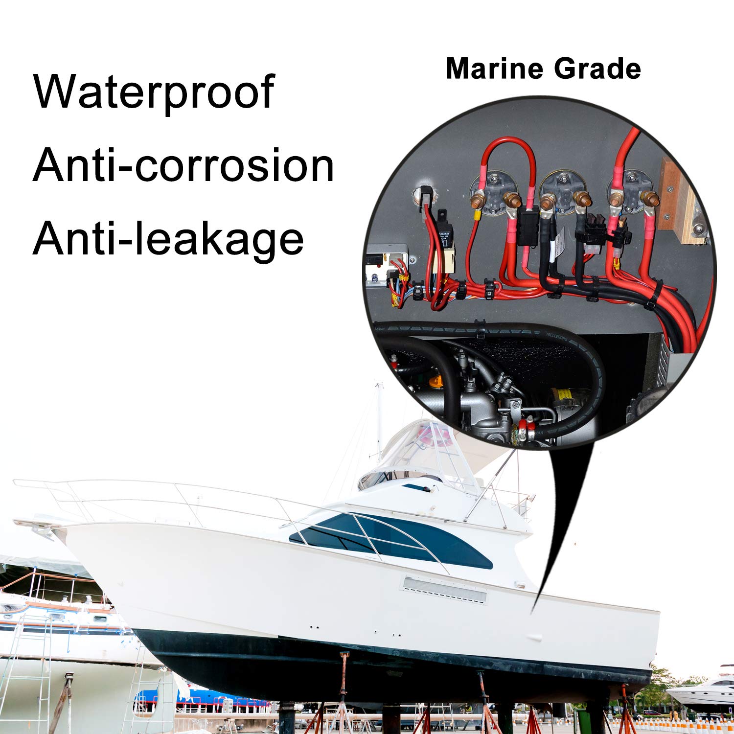 XHF UL Listed 1/2 Inch 10Ft 3:1 Waterproof Heat Shrink Tubing Roll Marine Grade Adhesive Lined Heat Shrink Tube, Insulation Sealing Oil-Proof Wear-Resistant Black