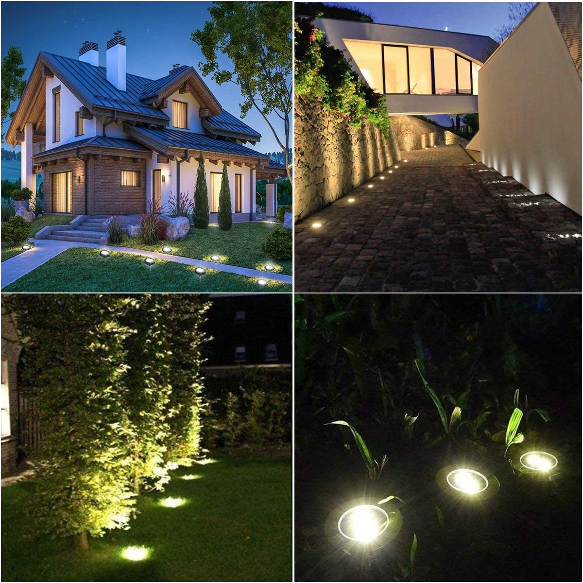 Rayolon Solar Ground Lights, Waterproof Solar Garden Lights, Upgraded Outdoor Garden Waterproof Bright in-Ground Light, Landscape Lighting for Pathway,Yard,Deck,Lawn,Patio,Walkway (12 Pack Warm Light)