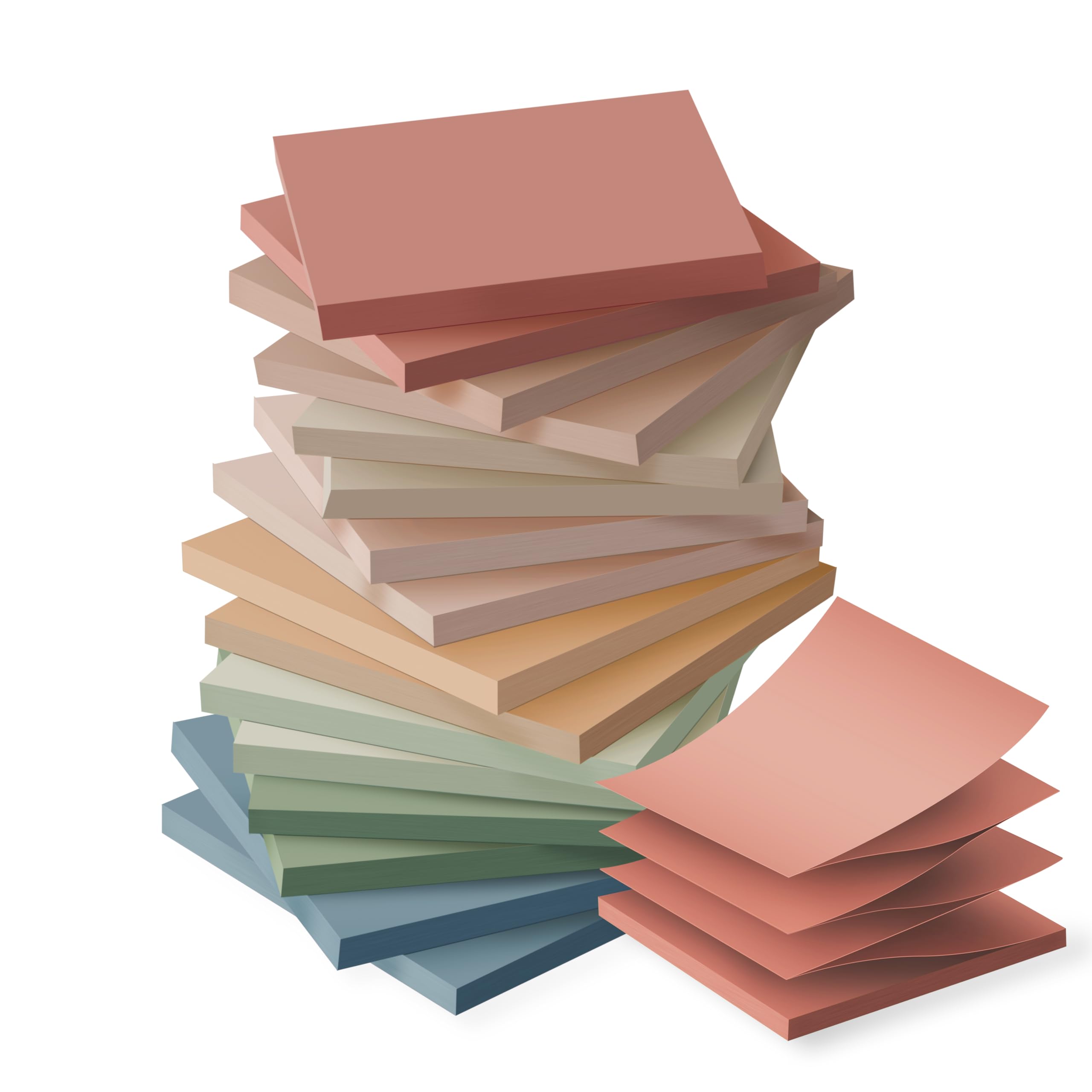 (16 Pack) Pop Up Sticky Notes 3x3 in Post Accordion Stickies Super Sticking Power Memo Pads Vintage Colors