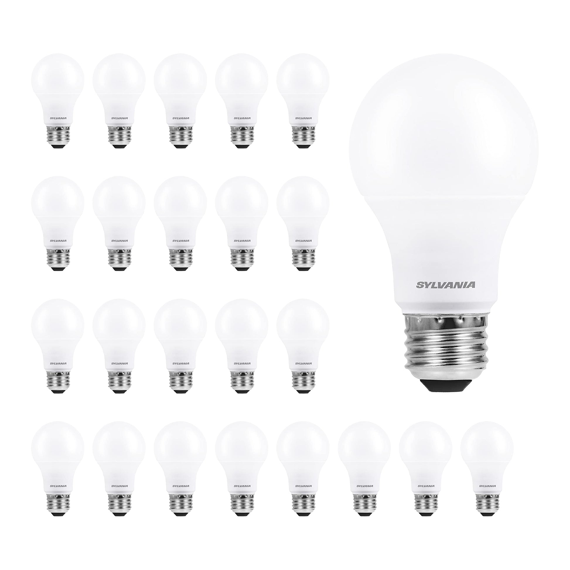 SYLVANIA ECO LED Light Bulb, A19 60W Equivalent, Efficient 9W, 7 Year, 750 Lumens, 2700K, Non-Dimmable, Frosted, Soft White - 8 Count (Pack of 1) (40821)