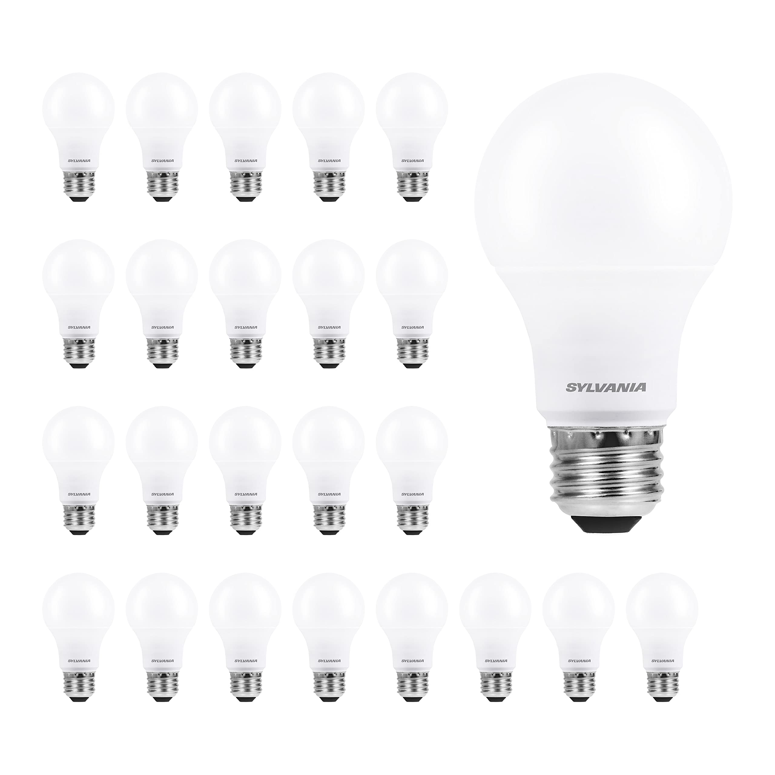 SYLVANIA ECO LED Light Bulb, A19 60W Equivalent, Efficient 9W, 7 Year, 750 Lumens, 2700K, Non-Dimmable, Frosted, Soft White - 8 Count (Pack of 1) (40821)