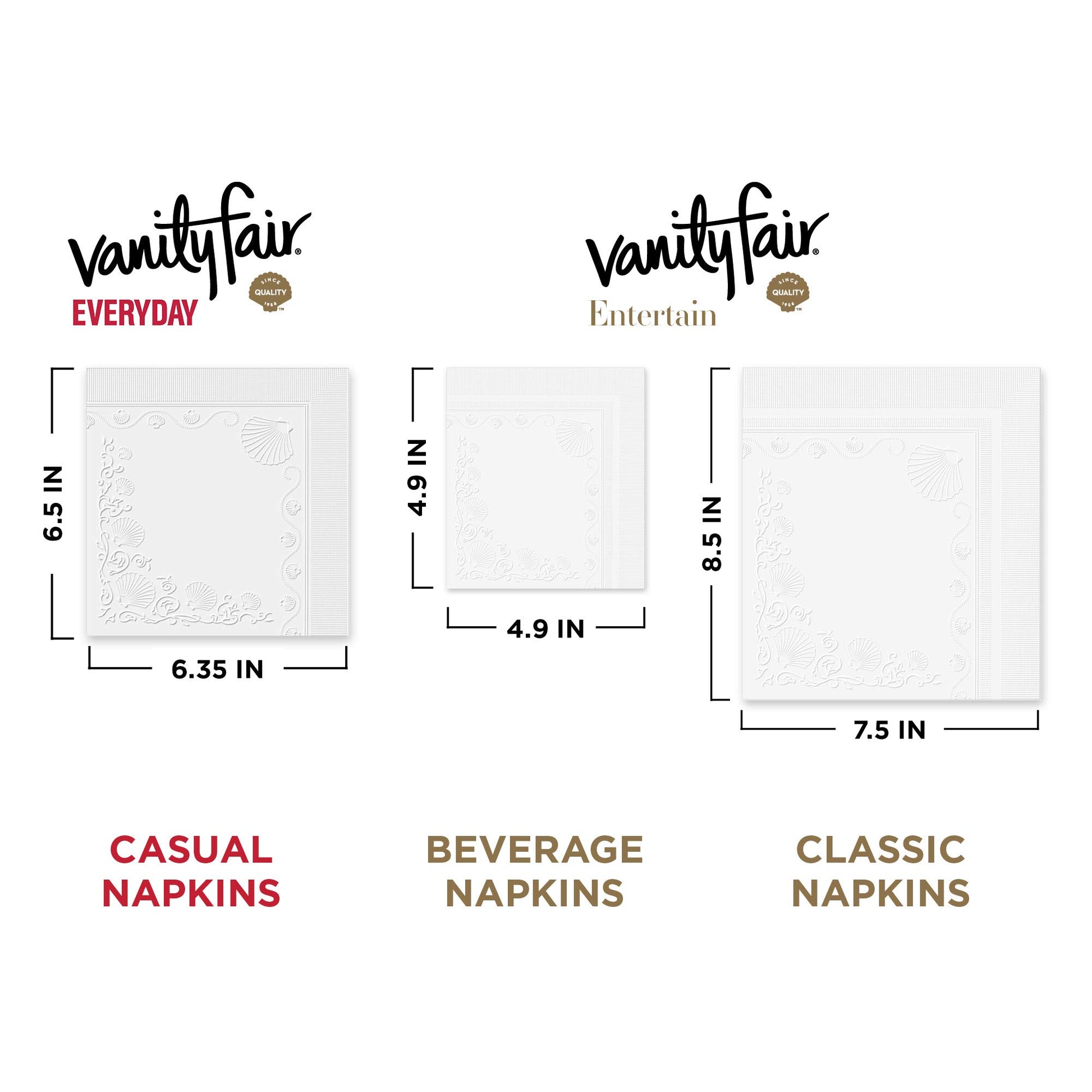 Vanity Fair Everyday Paper Napkins, 200 Count, Disposable Napkins Made Soft And Smooth For Everyday Meals