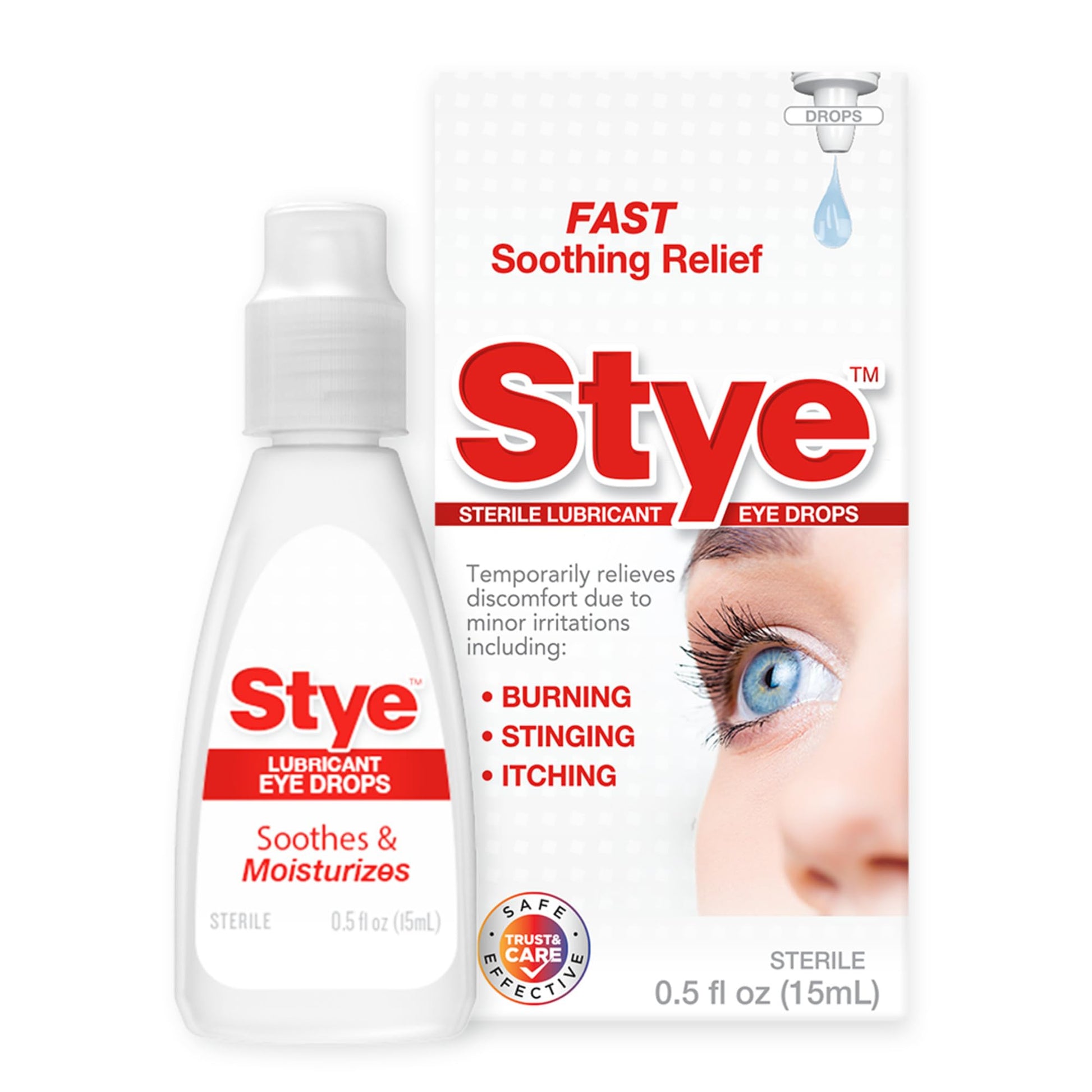 Stye Sterile Lubricant Eye Drops, Stye Relief Eye Drops, 0.5oz