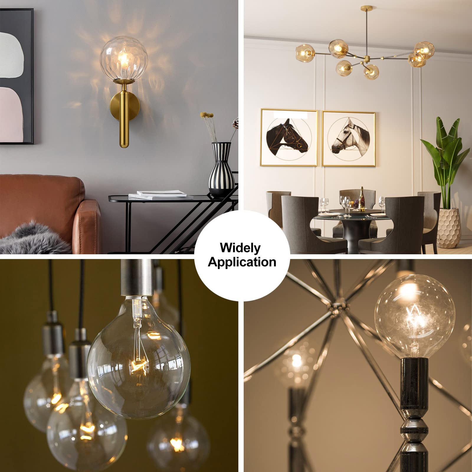 Wax Warmer Bulbs 6 Pack, G50 25 Watt Light Bulbs for Full Size Scentsy Warmers, E12 Base G16.5 Globe Clear Bulb for Candle Wax Warmer, Long Lifespan, 120 Volt