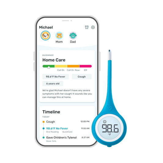 Kinsa Smart,Fever, Digital Medical Baby, Kid and Adult Termometro - Accurate, Fast, FDA Cleared Thermometer for Oral, Armpit or Rectal Temperature Reading - QuickCare